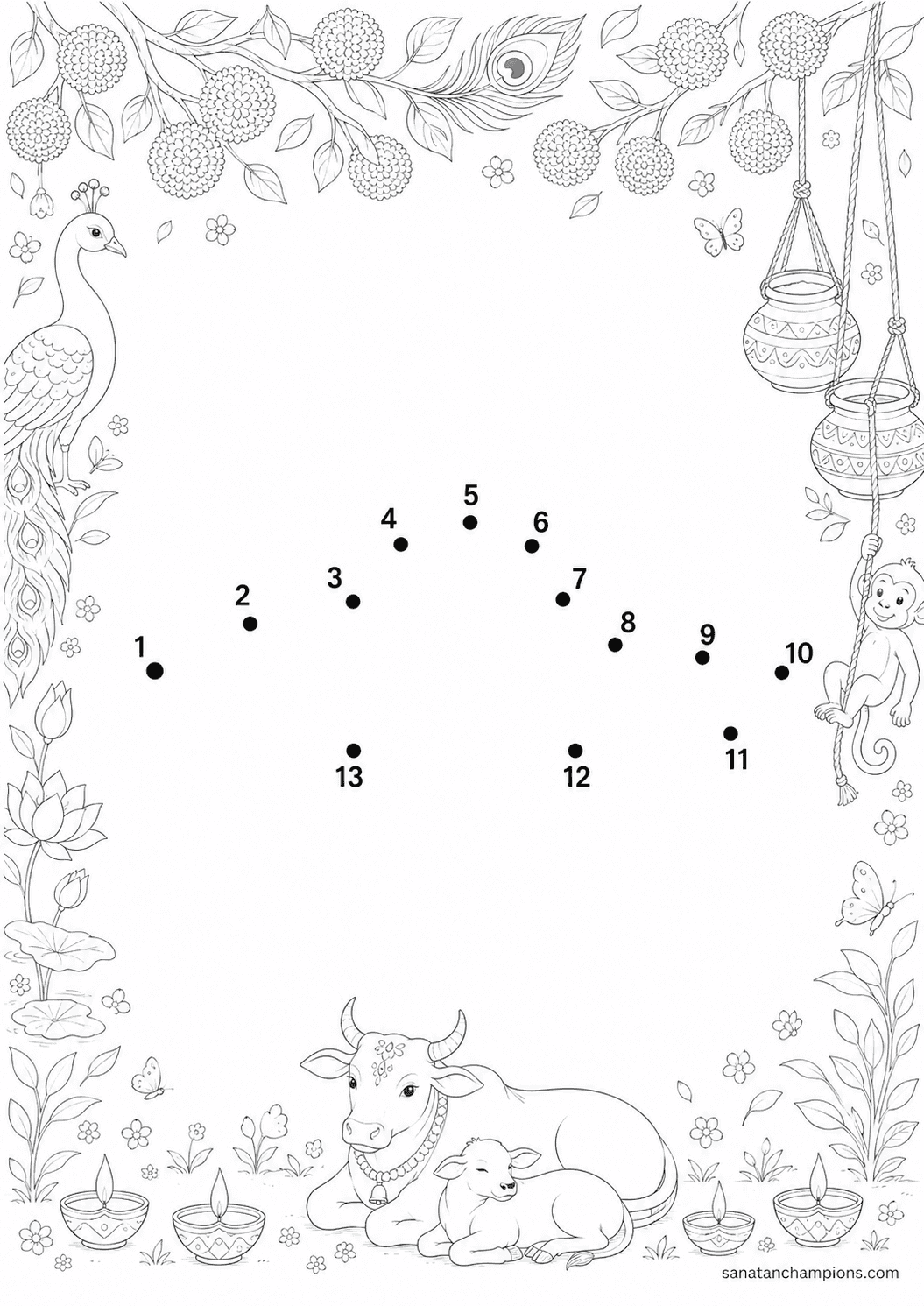 For the child who eats before the offering — an illustrated dot-to-dot, ages 4–6. Opens its page.